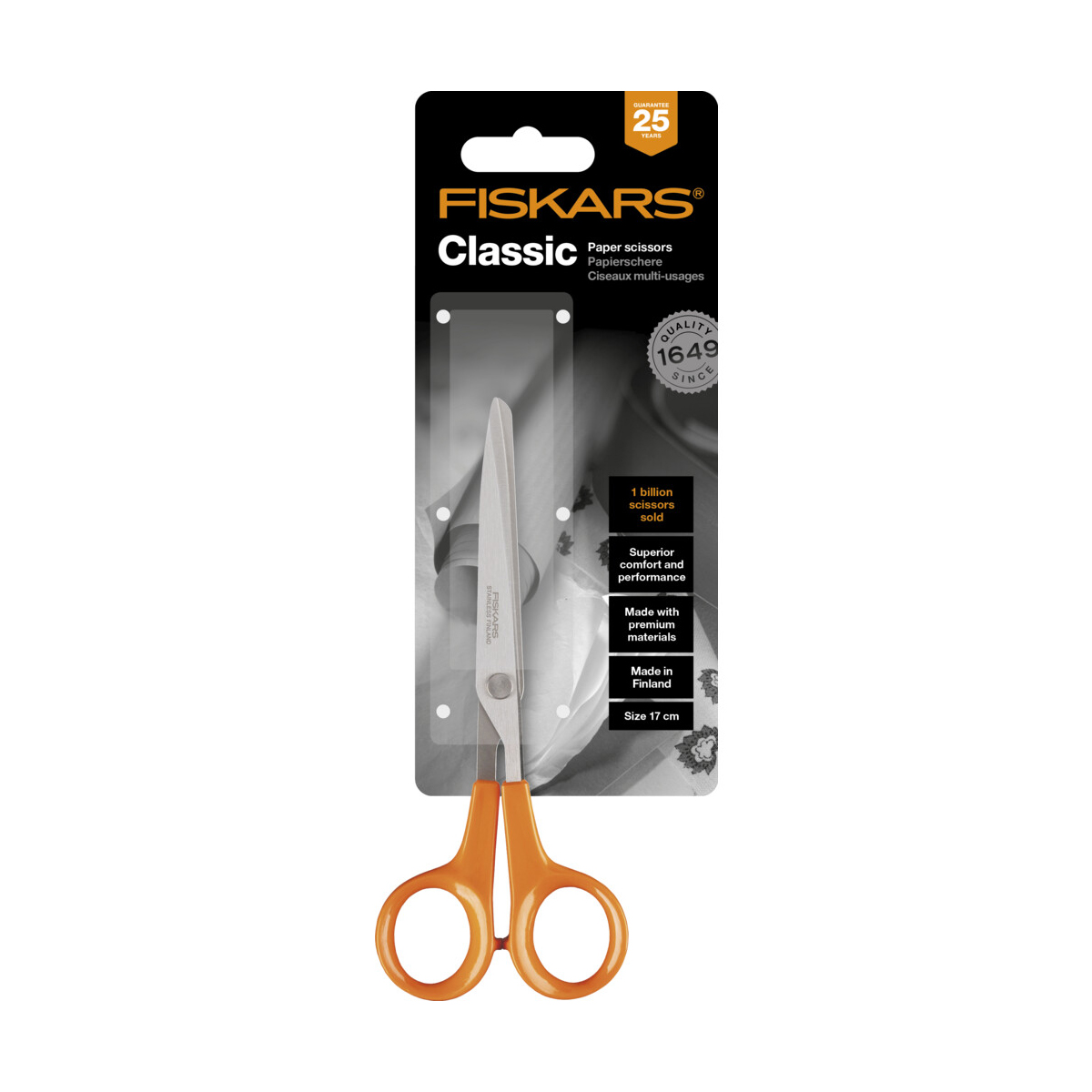 Ножницы для бумаги "classic" 17 см (1/10) "fiskars" 1000816