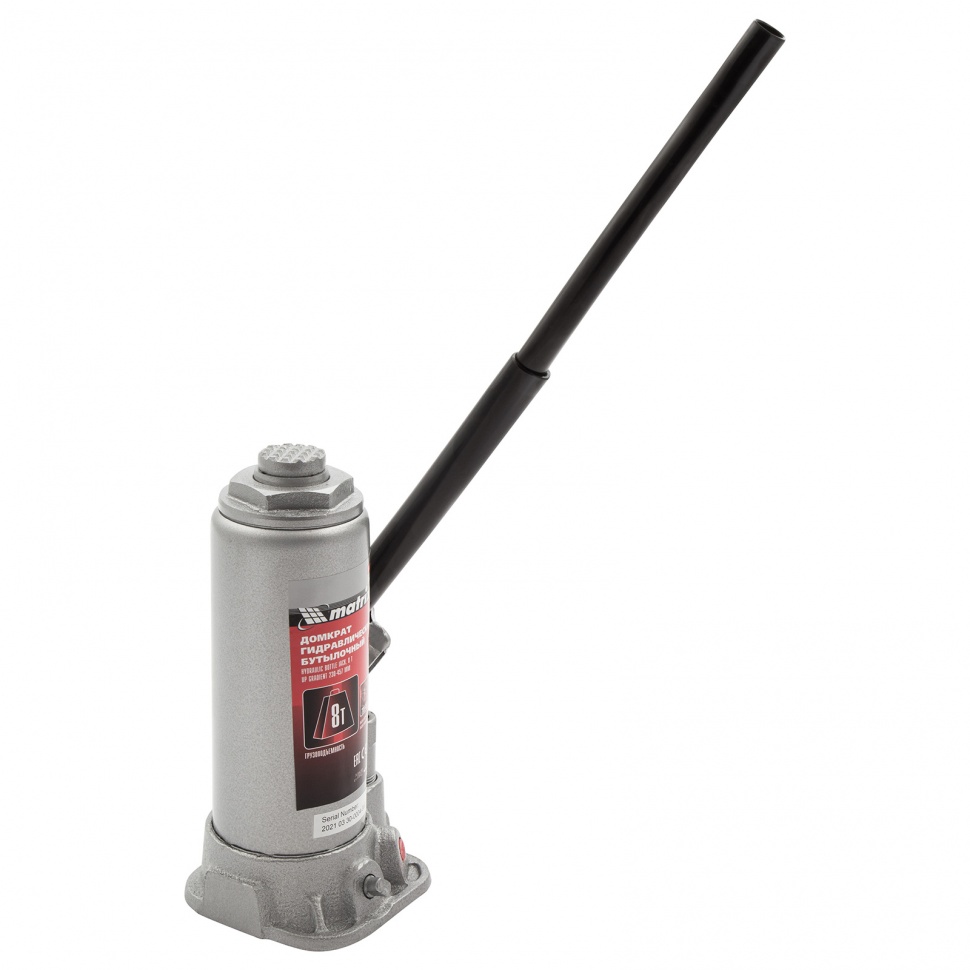 Домкрат гидравлический бутылочный, 8 т, высота подъема 230-457 мм Matrix (50723)