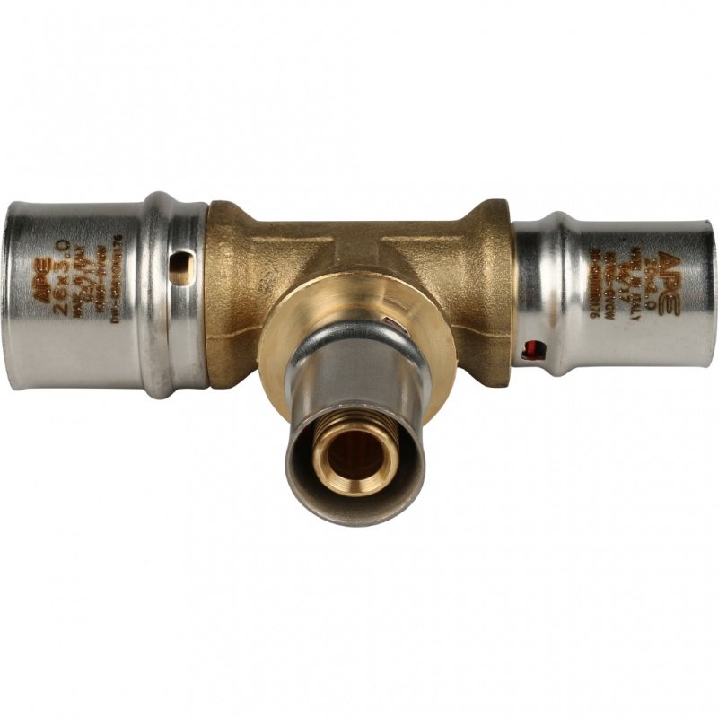 Тройник переходной под пресс 26 x 16 x 20 STOUT для МП труб