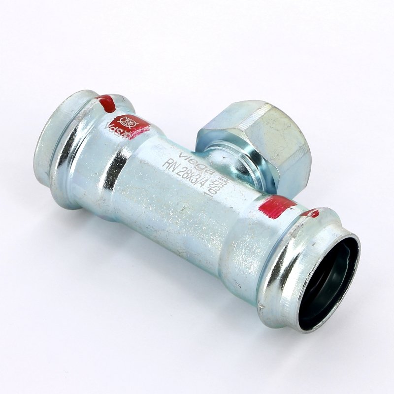 Тройник пресс-В 28x3/4"x28 оцинкованная сталь Prestabo VIEGA