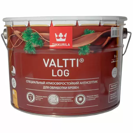 TIKKURILA VALTTI LOG антисептик специальный для бревен, атмосферостойкий, сосна (9л)
