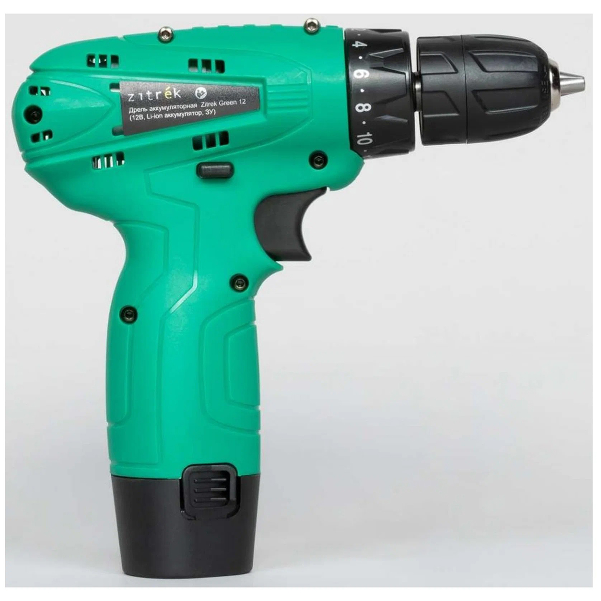 Дрель-шуруповерт аккум. green 12 (аккум., заряд. устр-во, бита) (1) "zitrek" 063-4071