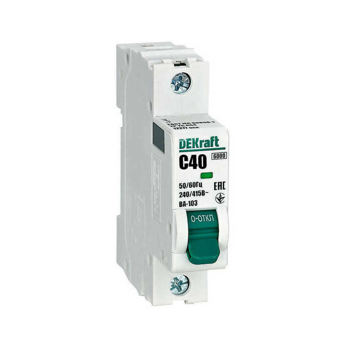 Выключатель автомат. ва-103 1р 40а 6ка тип с (1/12/144) "dekraft"