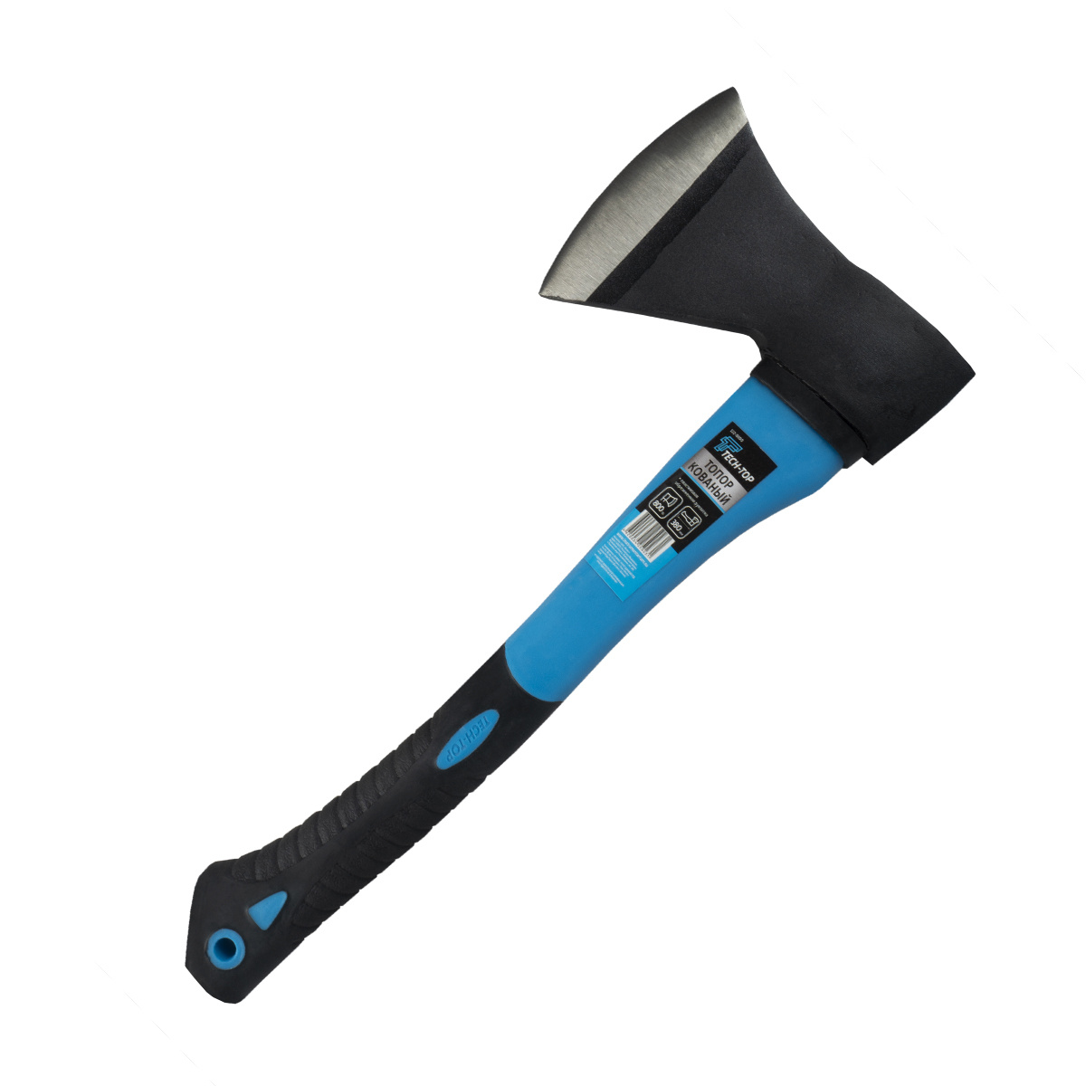 Топор кованый пласт. обрезин. ручка  800 г (1/6/24) "tech-top"  122-0800