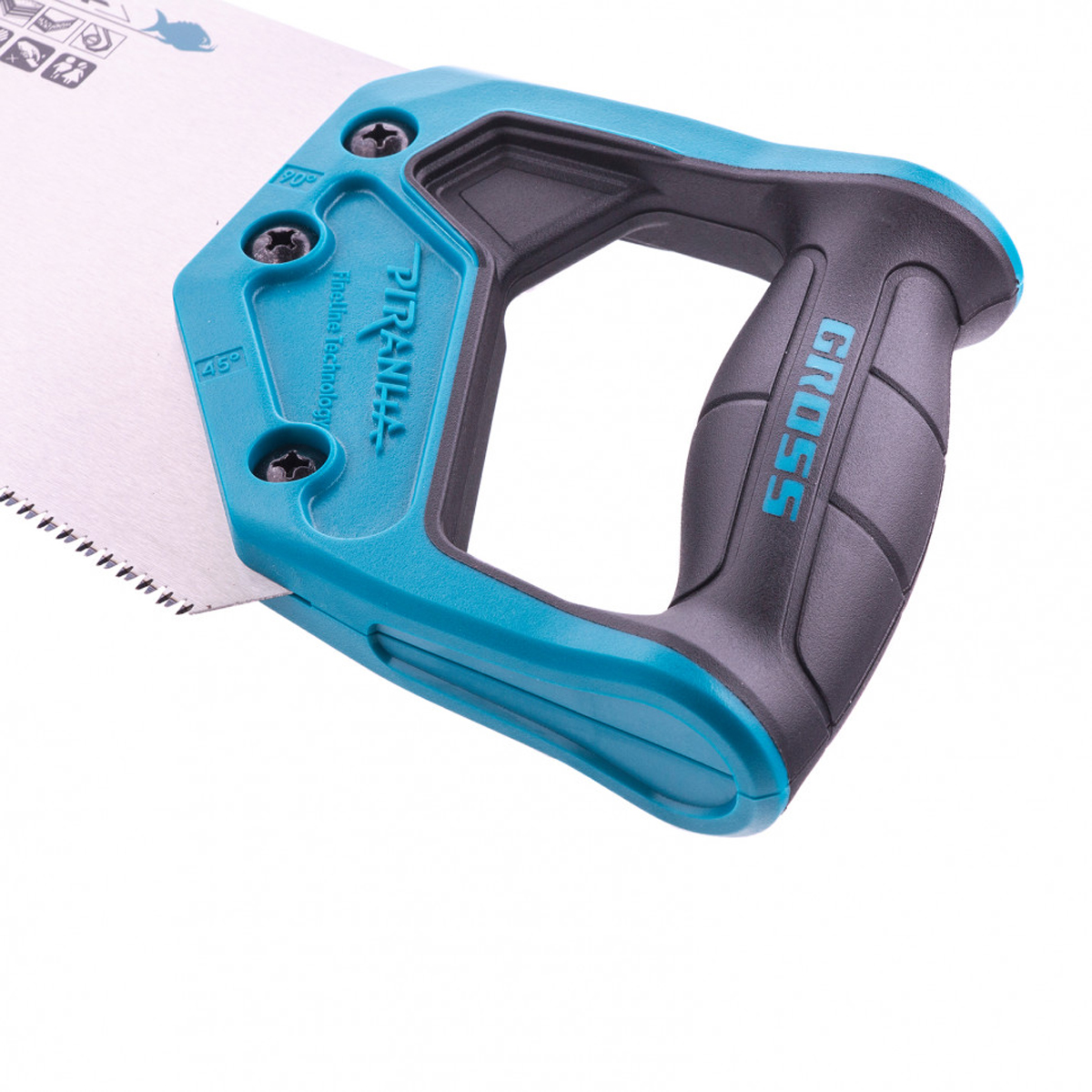 Ножовка по дереву "piranha" 450 мм 11-12 tpi, 3d-заточка, двухкомп. рукоятка (1/48) "gross"