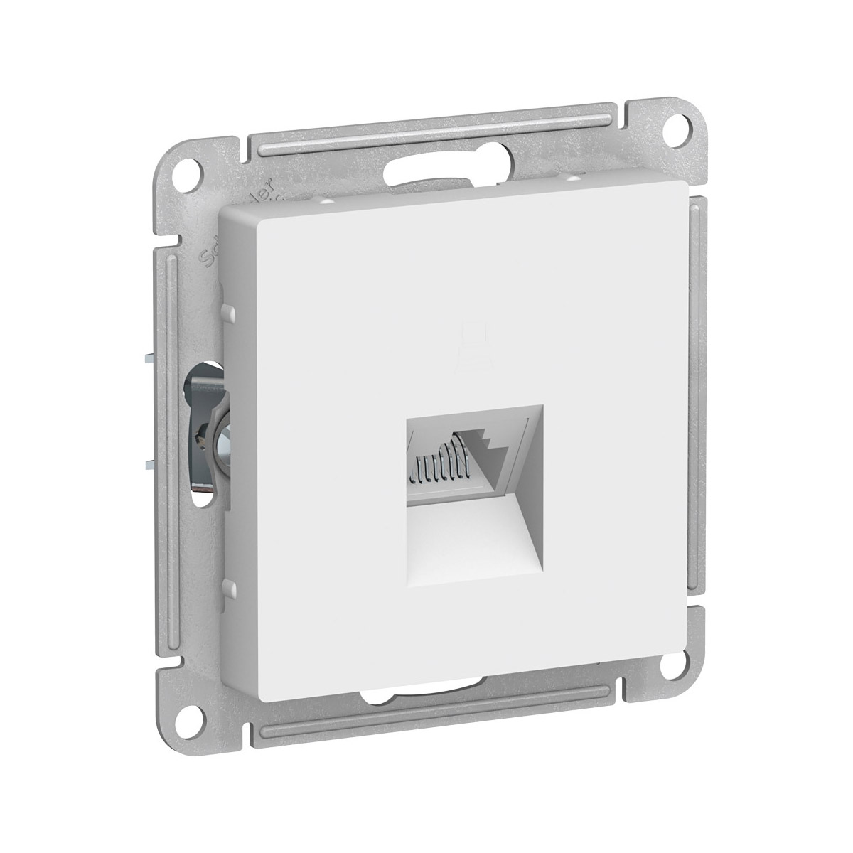 Розетка компьютерная "atlasdesign" 1 местн. rj45 (механизм) белый (1/10/60) "schneider"