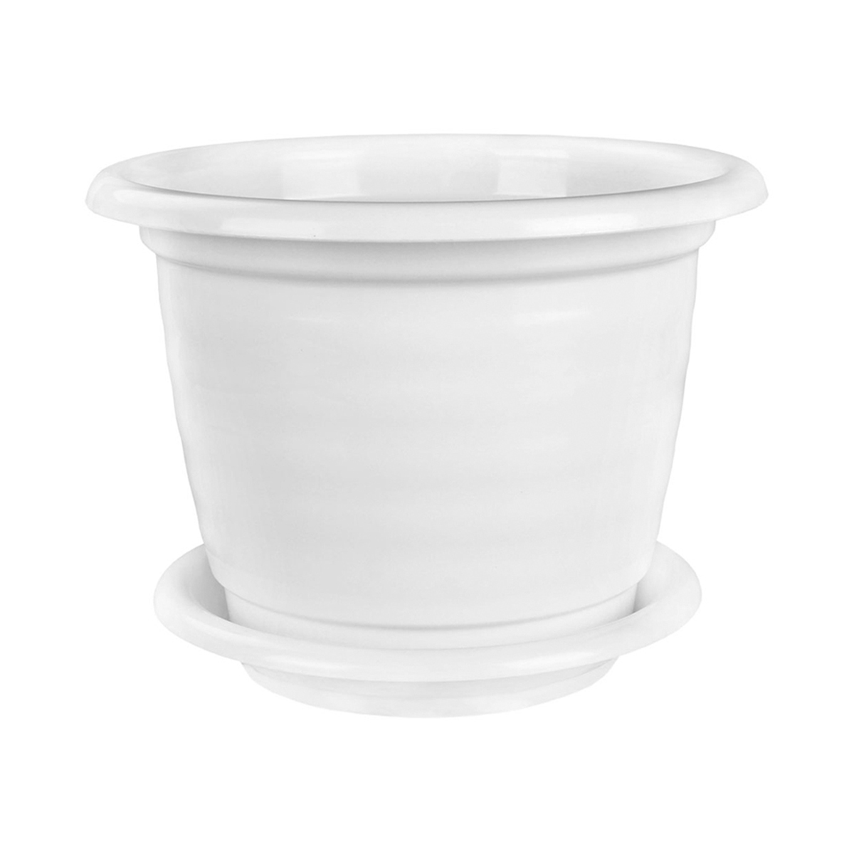 Горшок для цветов "виола"  5 л  d 265 мм с поддоном (белый) (1/15) "альтернатива" м1343