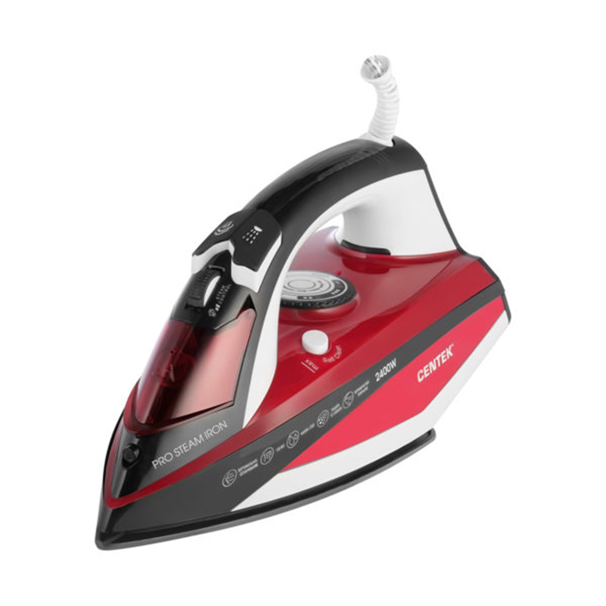 Утюг ct-2344 red 2400 вт, подошва керамич. (1/6) "centek"