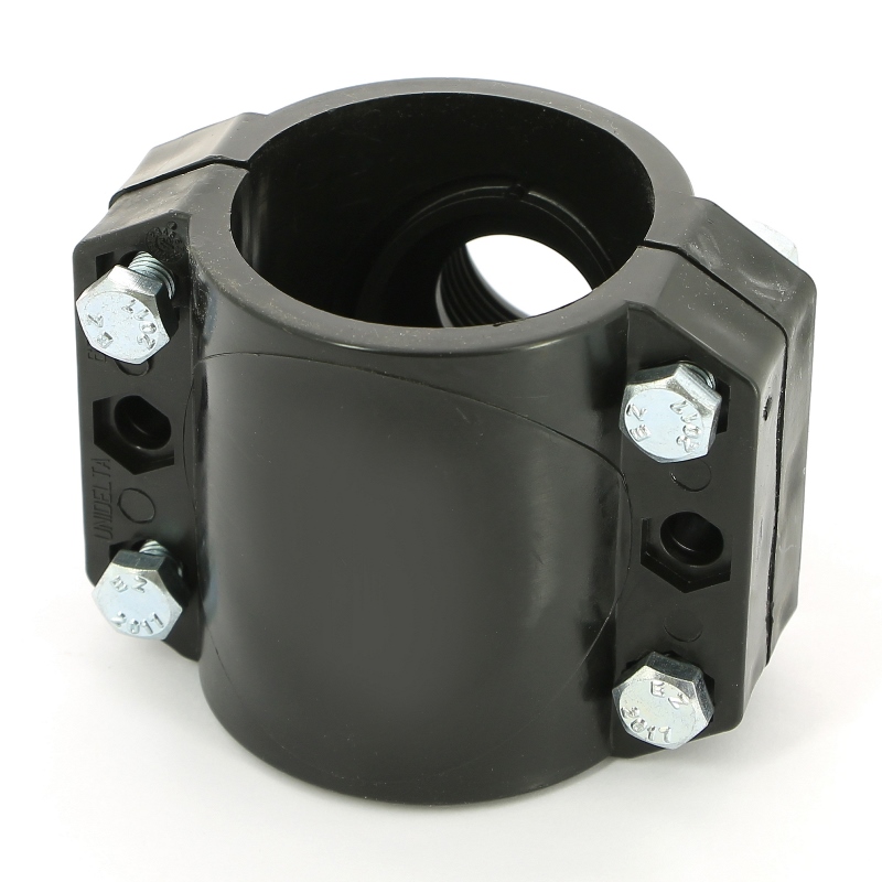 Врезка монтажная седельная 63 x 1" ВР, 4 болта, для водопроводных труб ПНД UNIDELTA