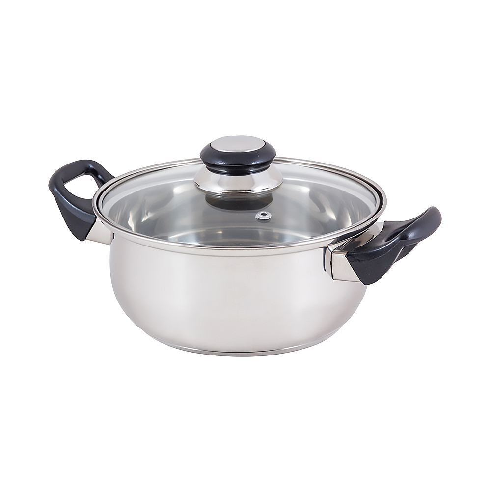 Кастрюля нержав. bak-02  2 л стекл. крышка (1/8) "mallony"