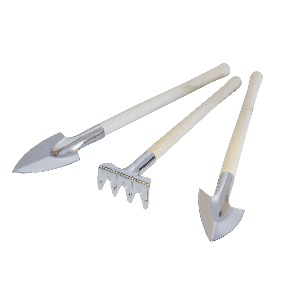 Набор для комн. растений с дерев. ручками (2 совка, грабли) (1/100) "feona" 126-3003