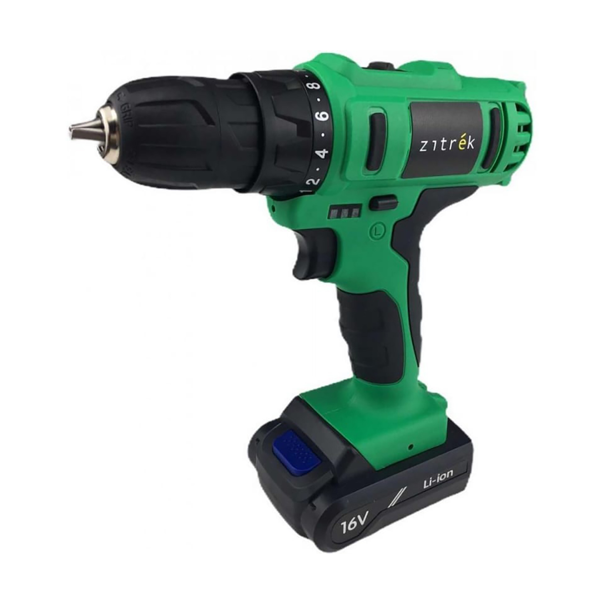 Дрель-шуруповерт аккум. greenpower 16-li (2 аккум., заряд. устр-во, бита) (1) "zitrek" 063-4075