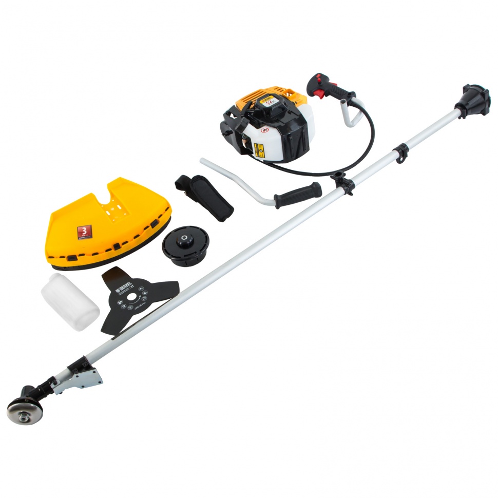 Триммер бензиновый DR-52, 52 см3, неразъемная штанга, состоит из 2 частей Denzel (96275)