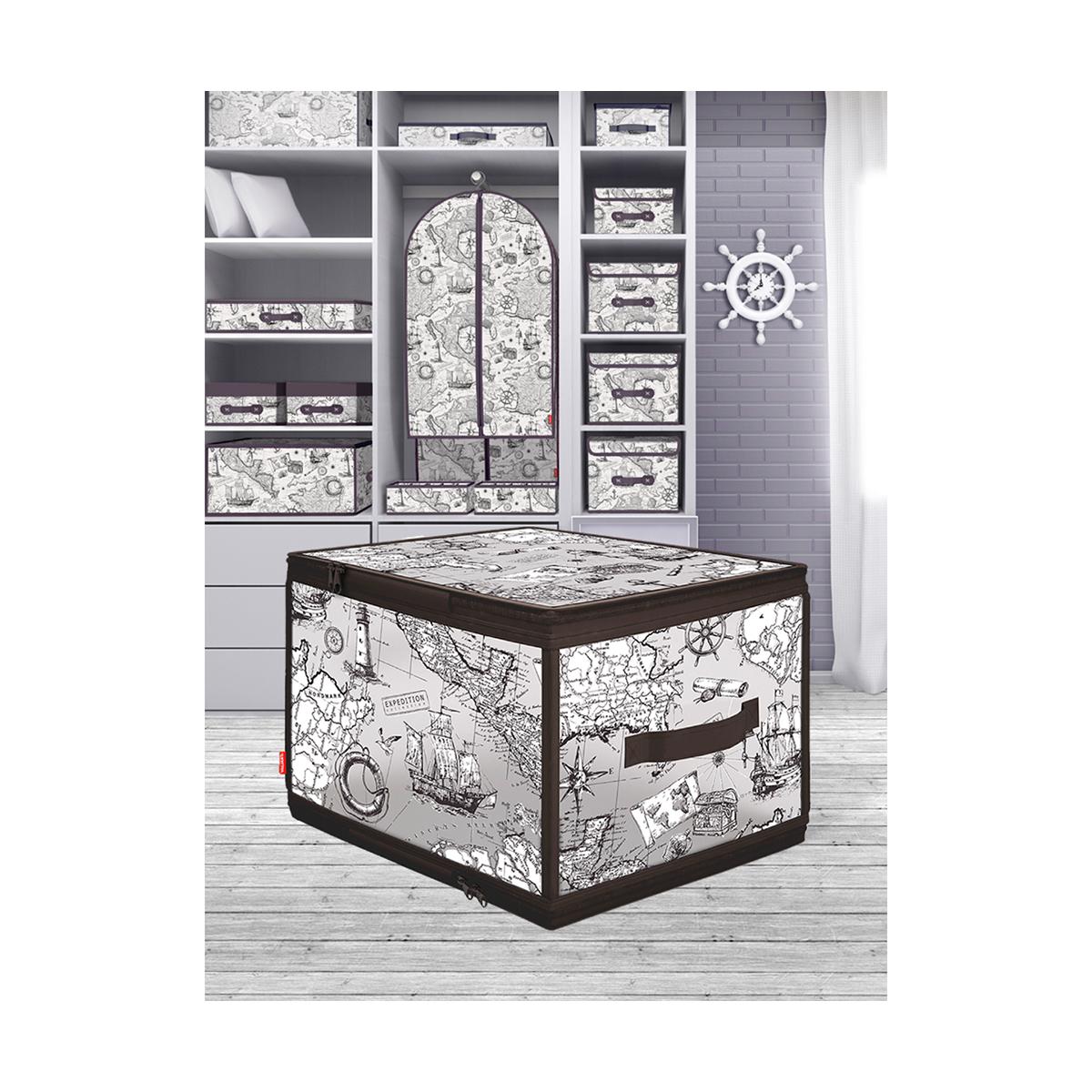 Кофр для хранения "expedition" 40*30*25 см с застёжкой-молнией (1/24) "valiant" ex-zip-l