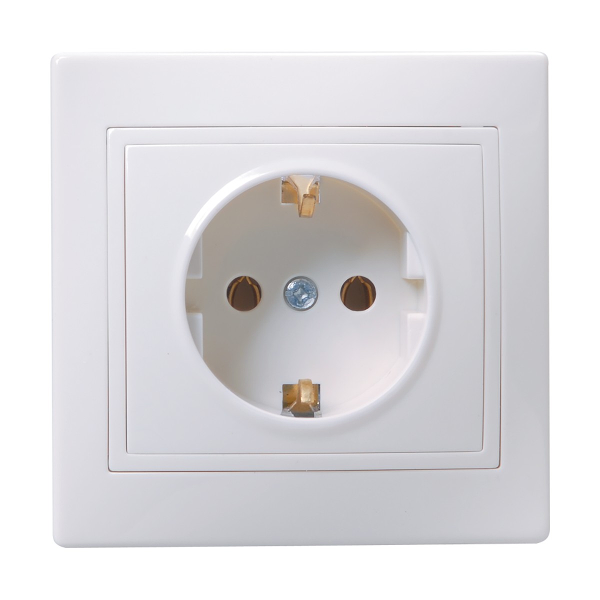 Розетка "кварта" 1 местн. с заземл. рс10-3-кб, 16а, белый (1/10/200) "iek"