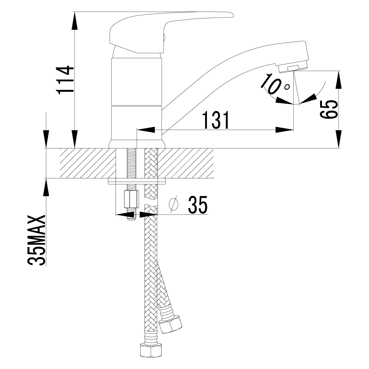 Смеситель для умывальника "pramen"  lm3307c  поворотн. излив (1/12) "lemark"