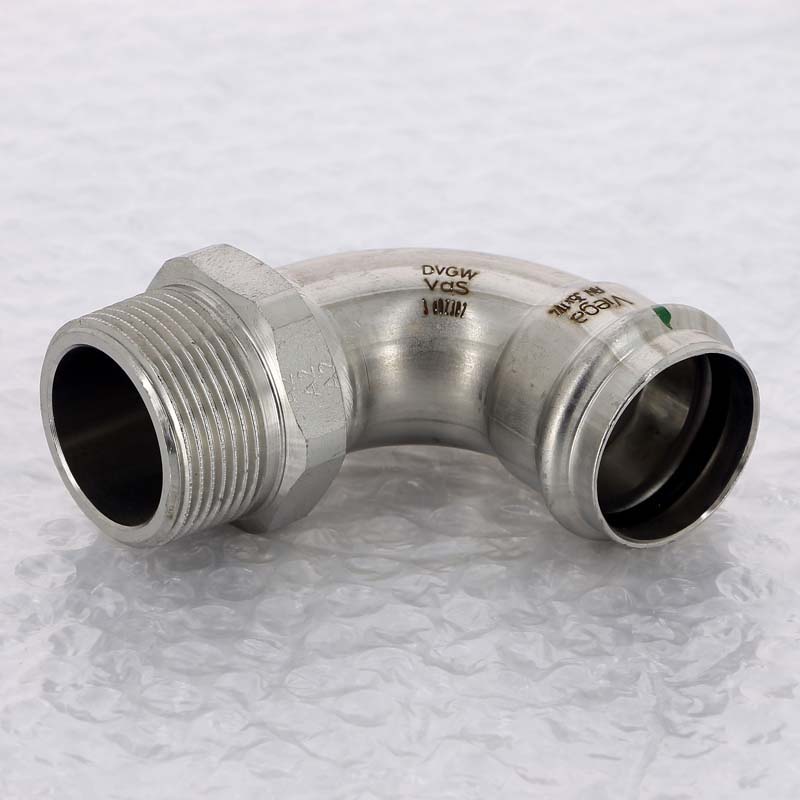 Угол пресс-Н 42x1"1/2 нержавеющая сталь Sanpress Inox VIEGA