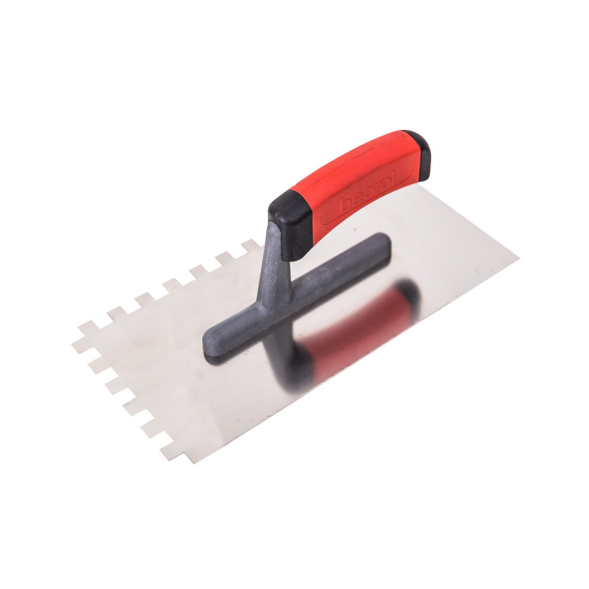 Гладилка зубчатая нержав. 270 x 130 мм зуб 10 х 10 мм двухкомп. ручка (1/10) "beorol"