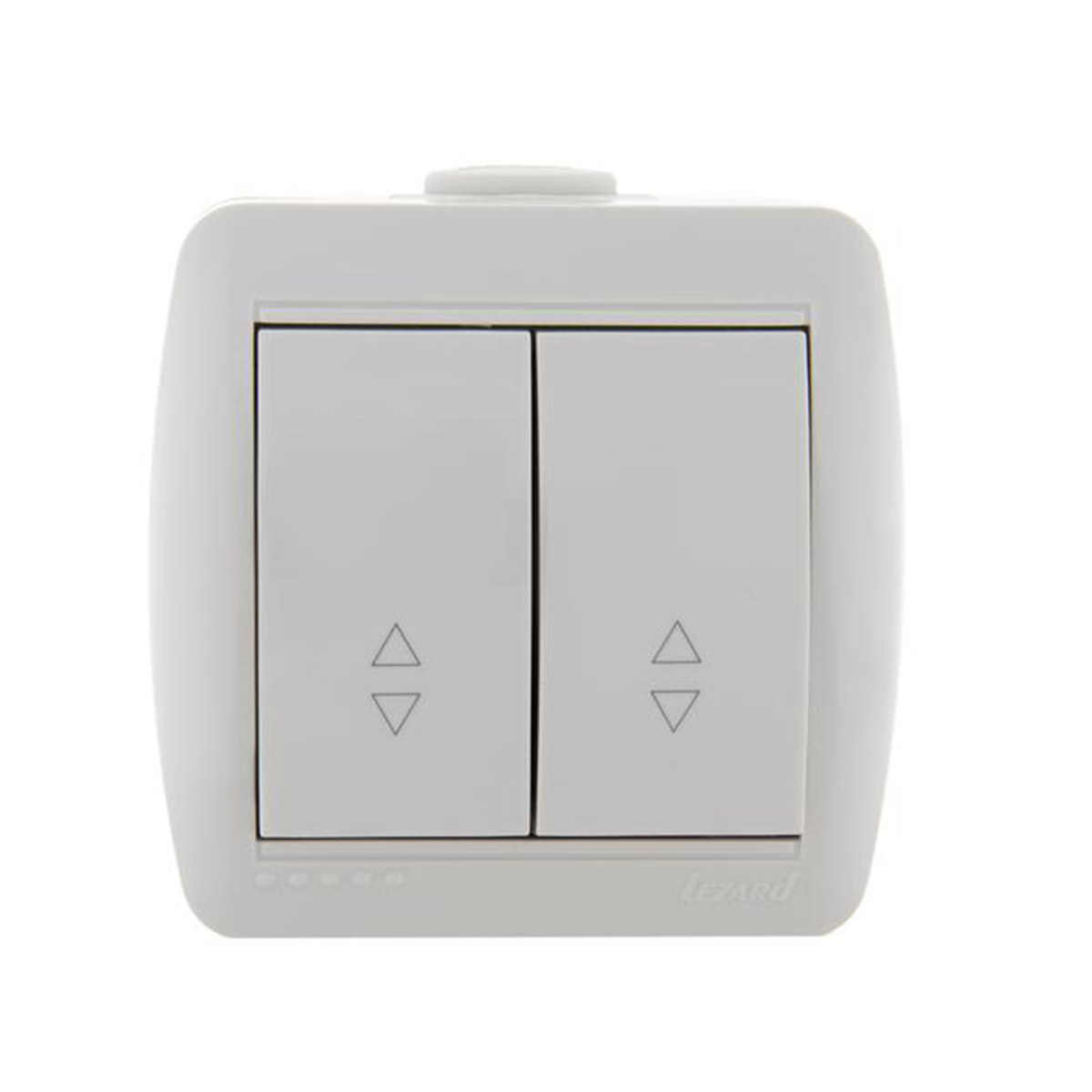 Выключатель открыт. уст. "nata" 2-х кл. проходной, белый (1/10/120) "lezard" 710-0200-106