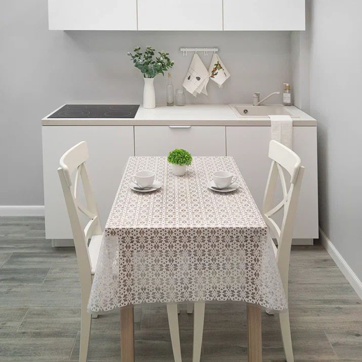 Скатерть пвх "муза" 132*180 см витраж (1/12) 023-white