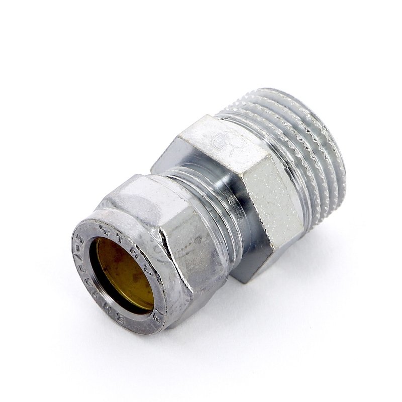 Муфта НР 12 x 1/2" обжим TIEMME хром