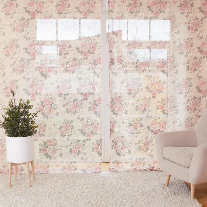 Тюль "цветочная композиция" 260*250 см (1/10) "этель" 7108488