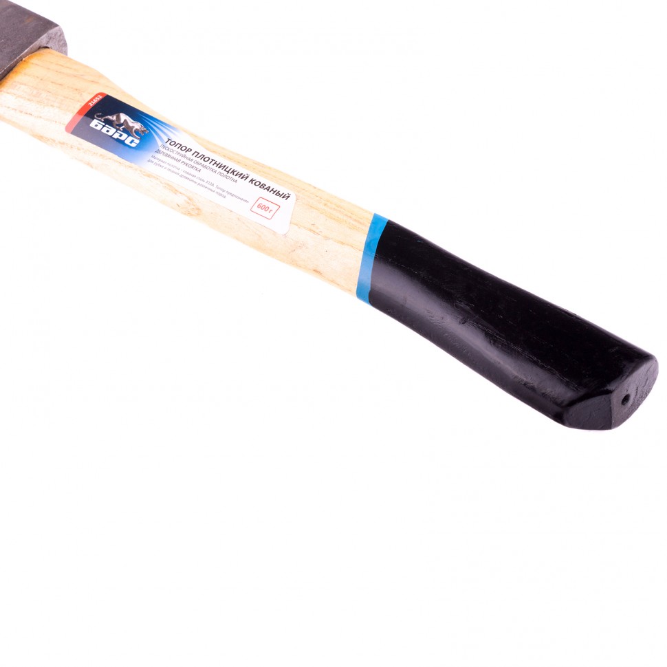 Топор плотницкий, кованый, деревянная рукоятка, 600 г, пескоструйное покрытие полотна Барс (21652)