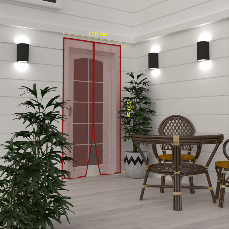 Сетка москитная 1*2,1 м (розовая, на магнитах) (1/60) "rexant" 71-0222