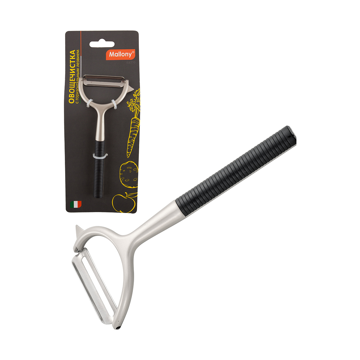 Овощечистка "eletto" с горизонтальным лезвием (1/12/72) "mallony"