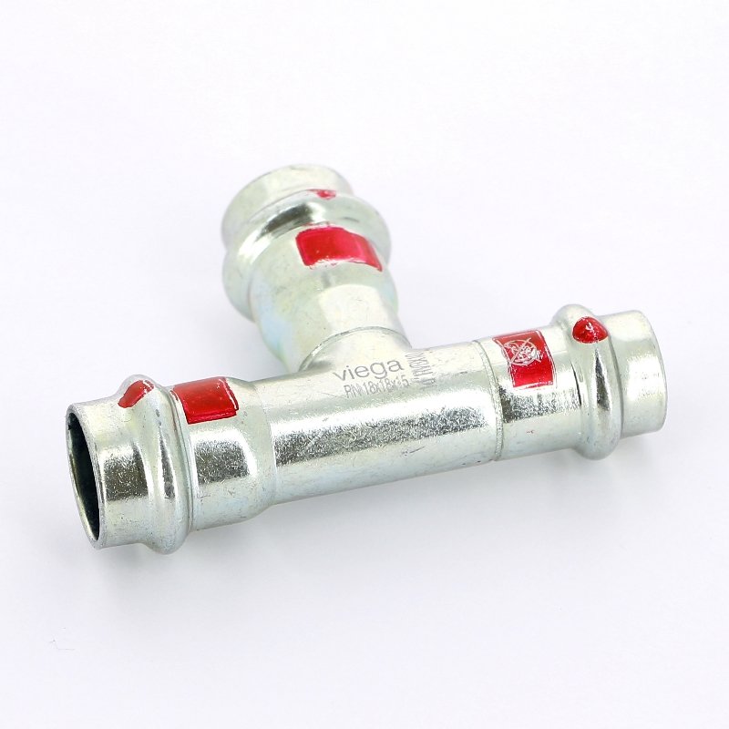 Тройник пресс 18x18x15 оцинкованная сталь Prestabo VIEGA