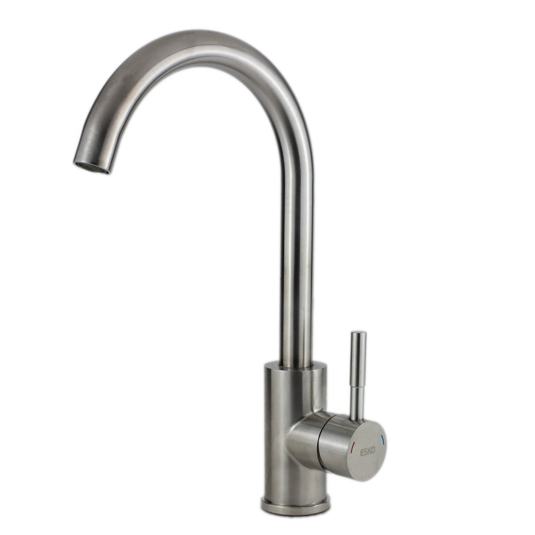 Смеситель для кухни "kitchen" k4   высокий поворотный излив (1/10) "esko"
