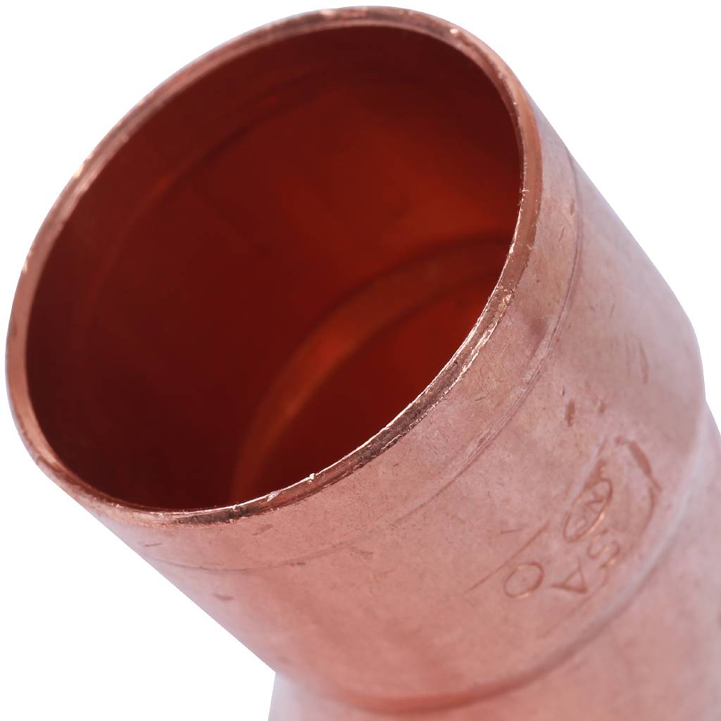 Отвод однораструбный 42 мм / 45° под пайку медный SANHA 1504042