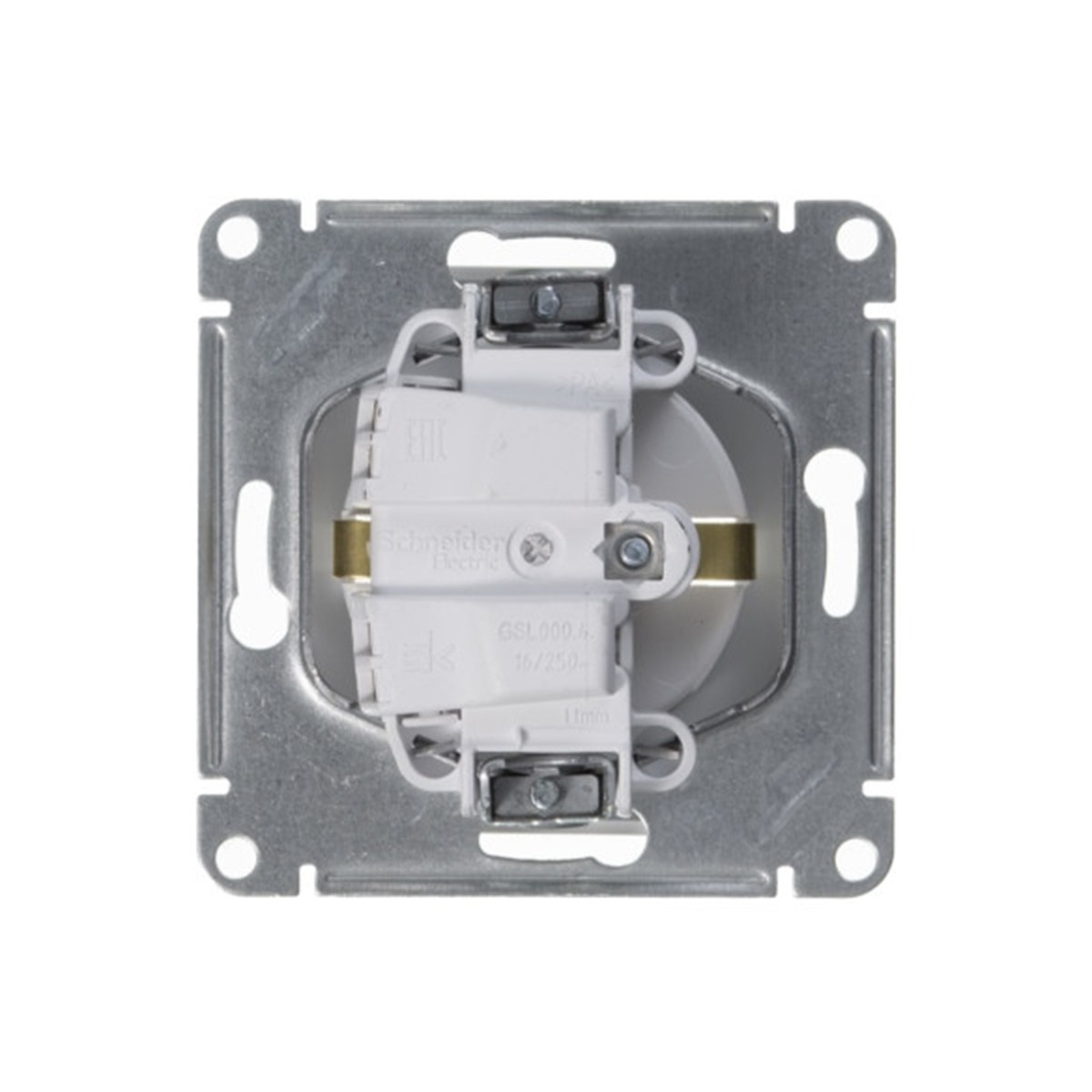 Розетка "glossa" 1 местн. с заземл. (механизм) 16а, белый (1/20/160) "schneider"