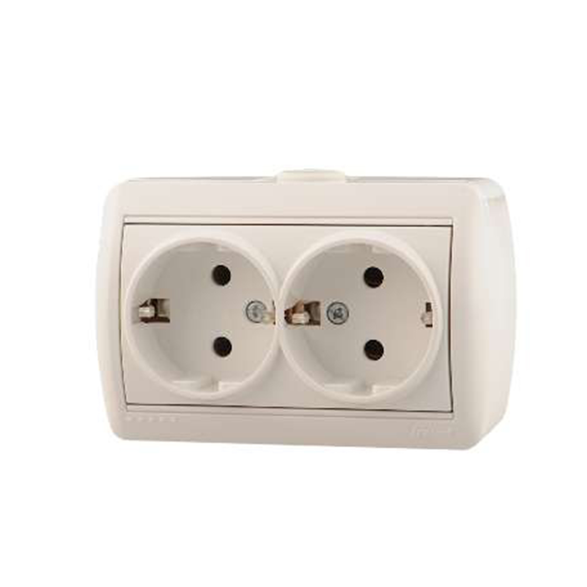 Розетка открыт. уст. "nata" 2-х местн. с заземл. (керамика) белый (1/10/120) "lezard" 710-0200-127