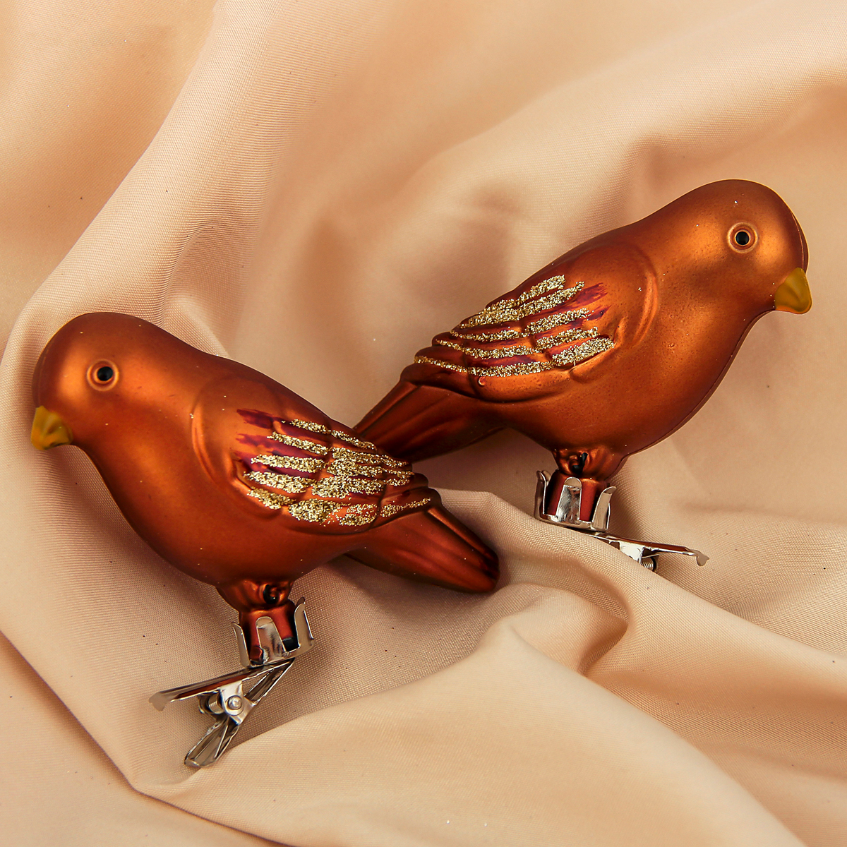 Украшение новогоднее "воробушек" (набор 2 шт.) 9*4 см коричневый "зимнее волшебство" 3276680