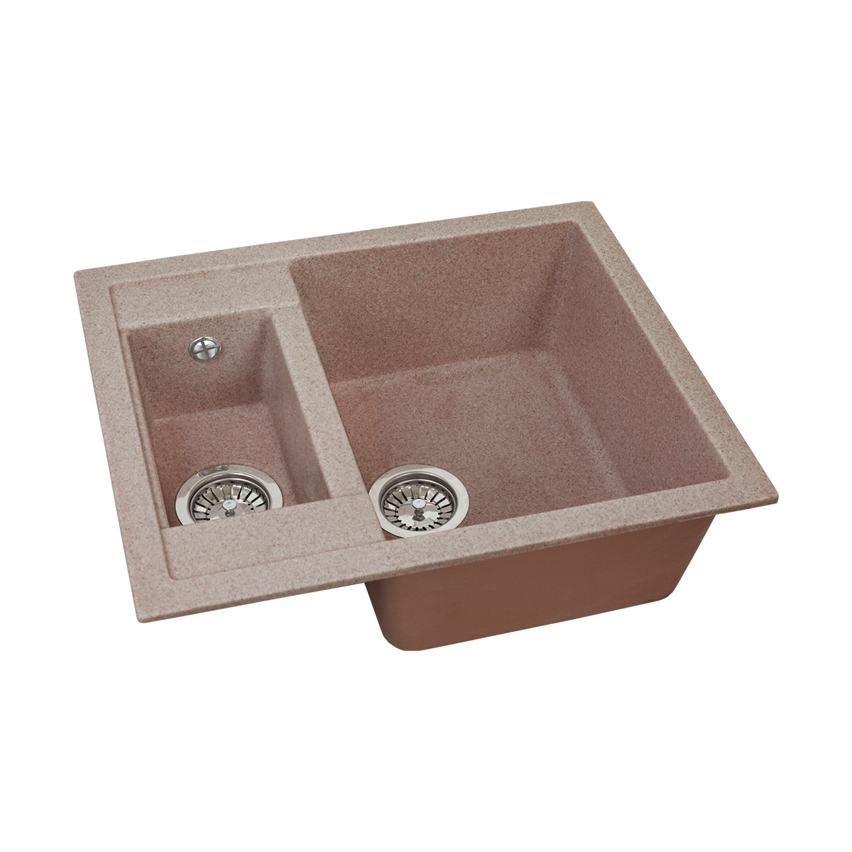 Мойка для кухни врезная искуств. камень gs-21-307 двойная 610*495 мм терракот "granstones"
