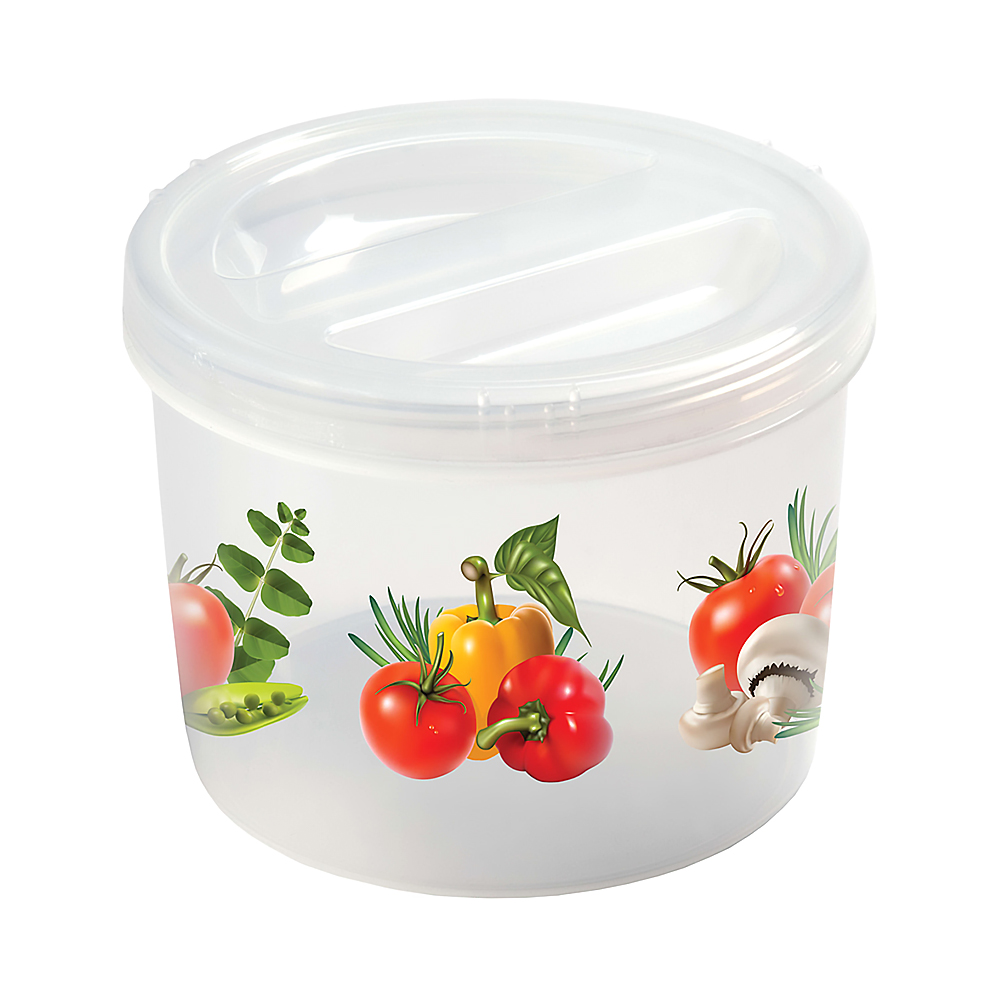 Банка с крышкой 1,2 л с декором (1/28) "бытпласт"