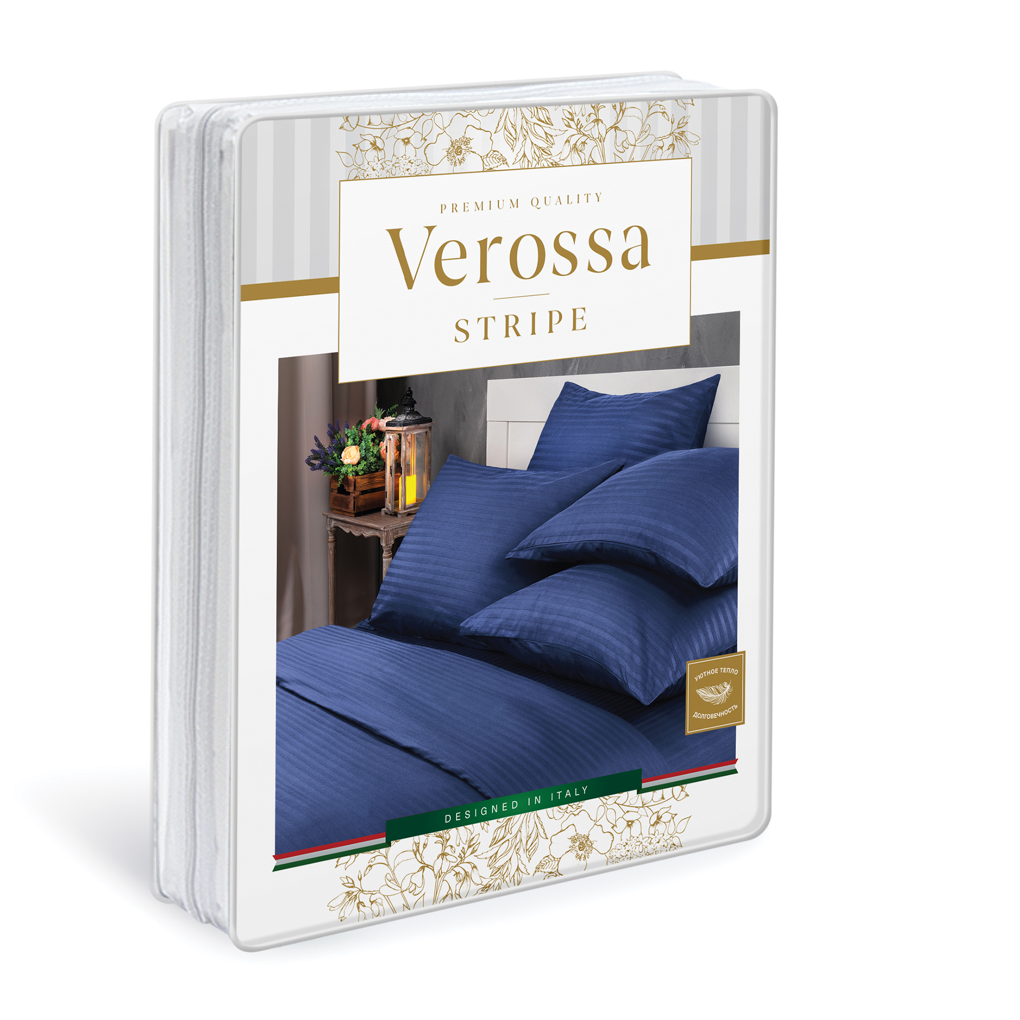 Постельное белье "verossa stripe" indigo евро (1)