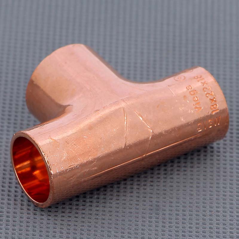 Тройник переходной под пайку 18 х 22 х 18 мм VIEGA медный