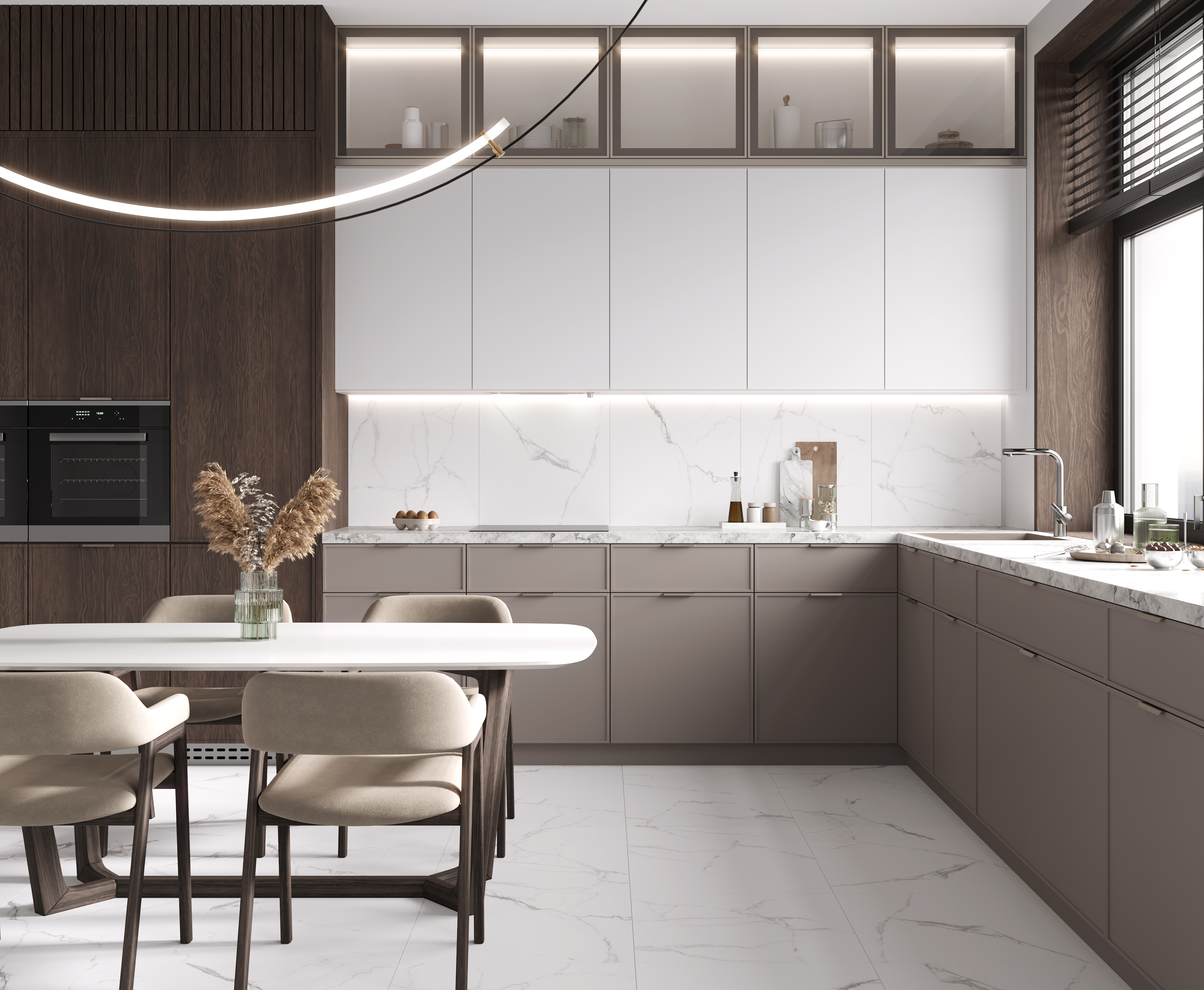 Mars grey керамогранит белый матовый карвинг 60x120