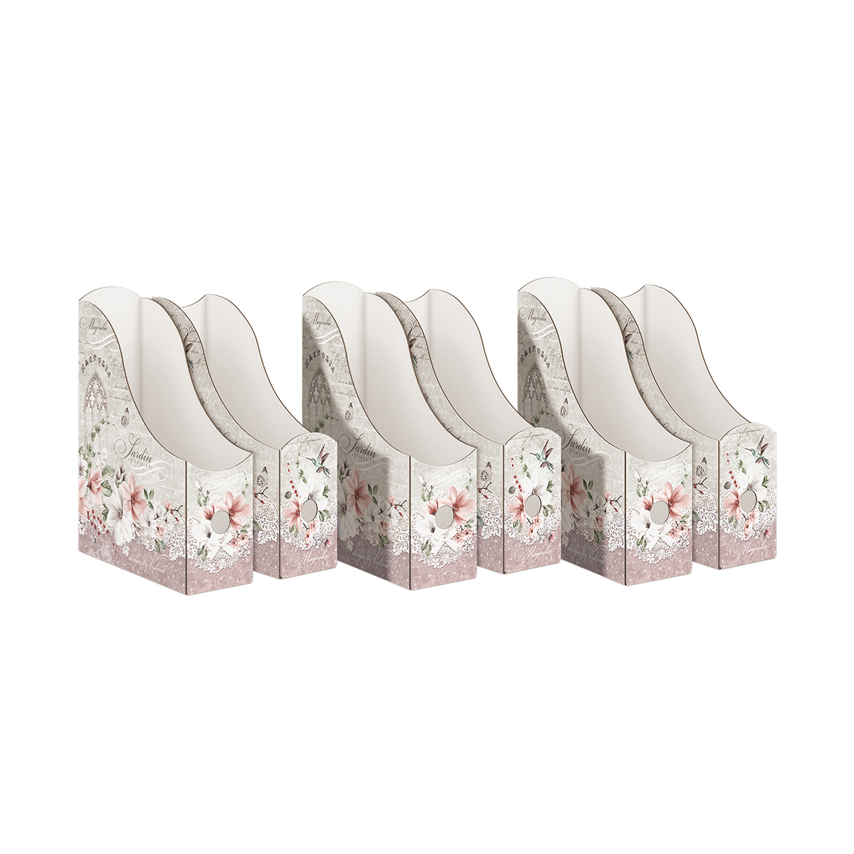 Лотки для бумаг "jardin" 3 шт. 29,5*23,5*8,5 + 3 шт. 31*23,5*8,5 см (1/12) "valiant" jr-3vp-85