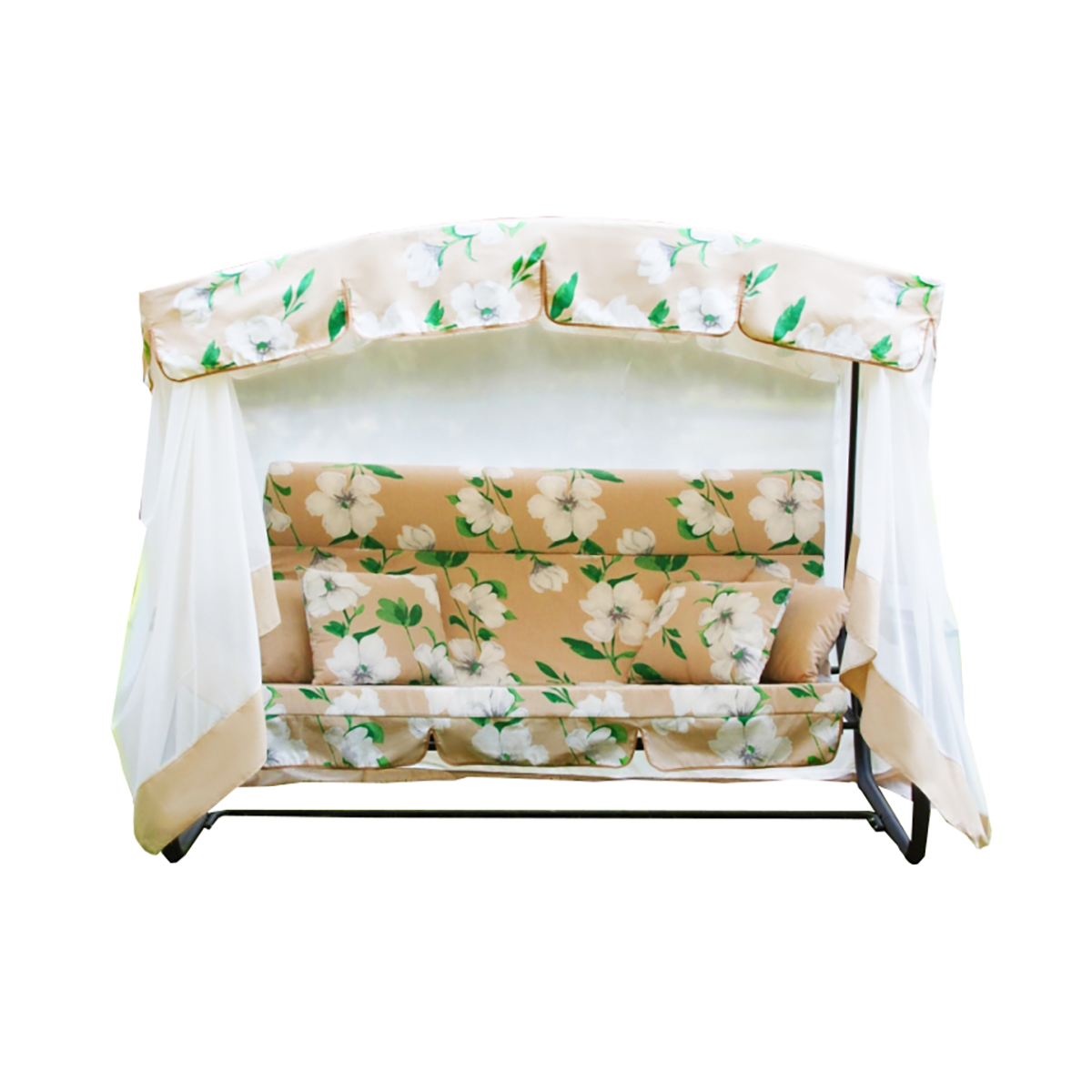 Качели садовые 3-х местные "турин премиум flower" (1) "olsa" с1203