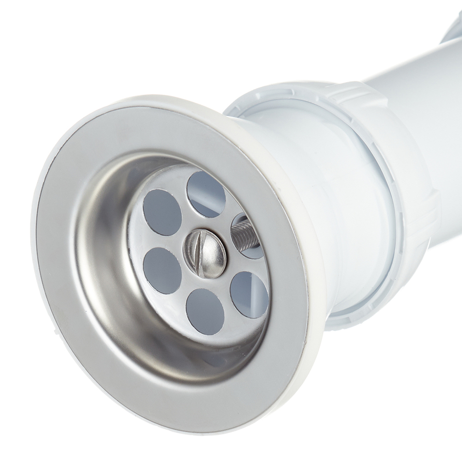 Сифон Минор с выпуском 1 1/2 х 40 мм и с гофротрубой L800 мм, 40 х 40/50 мм WIRQUIN