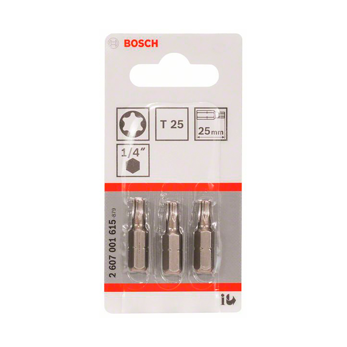 Биты torx т25 "extra hard" 25 мм (набор 3 шт.) (1) "bosch" 2607001615