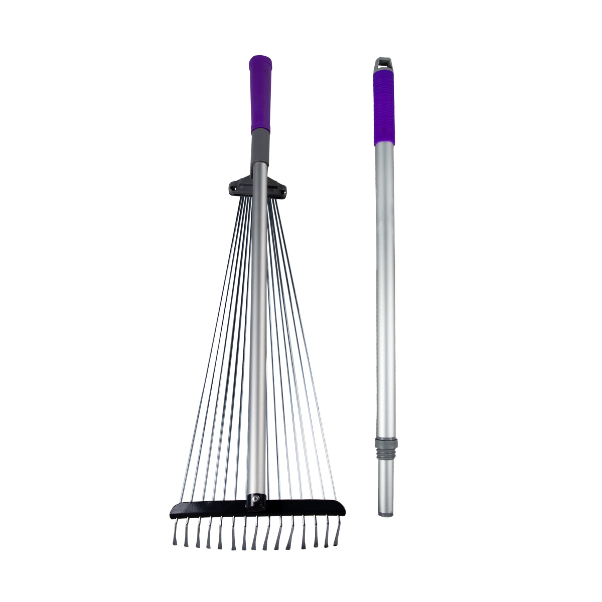 Грабли веерные алюмин. 15 плоских зуба, регулир. с ручкой 110-168 см (1/25) "don gazon" 128-1100