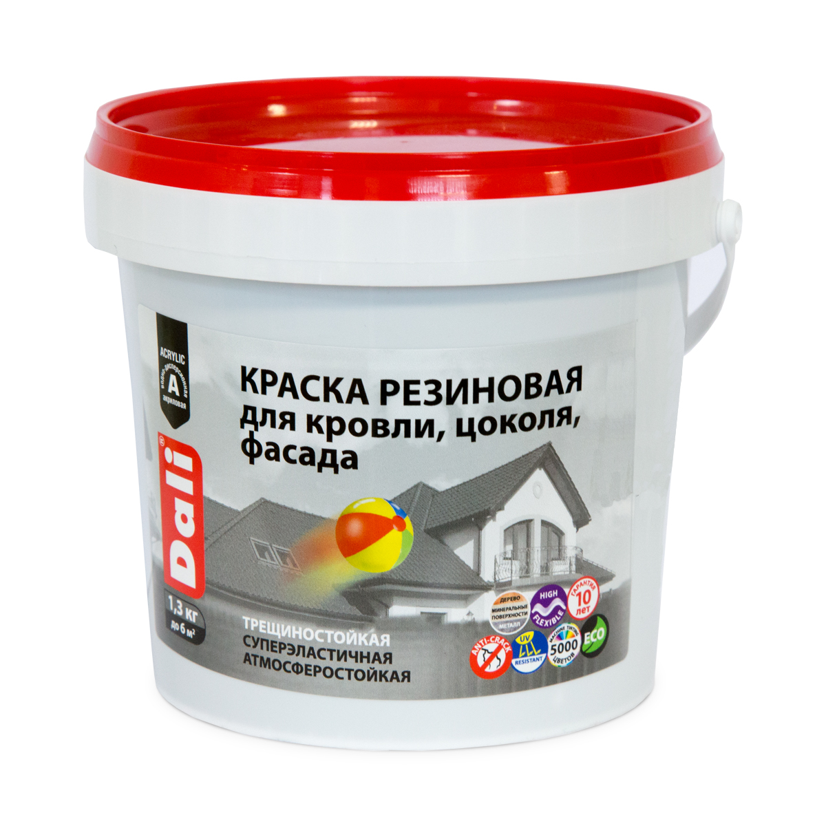Краска резиновая "dali" зеленая  1,3 кг (6) "рогнеда"