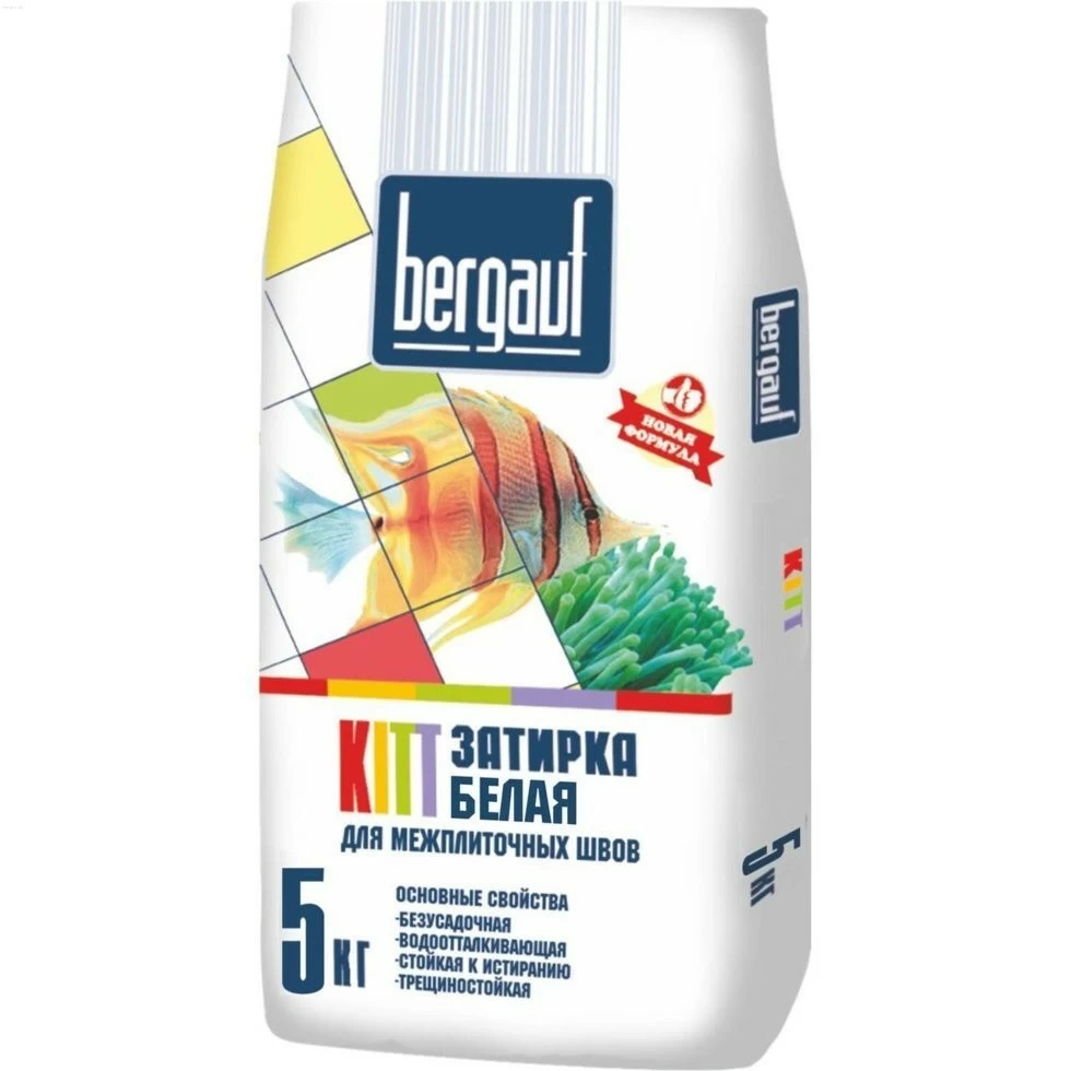 Затирка Bergauf Kitt, белая, 5 кг