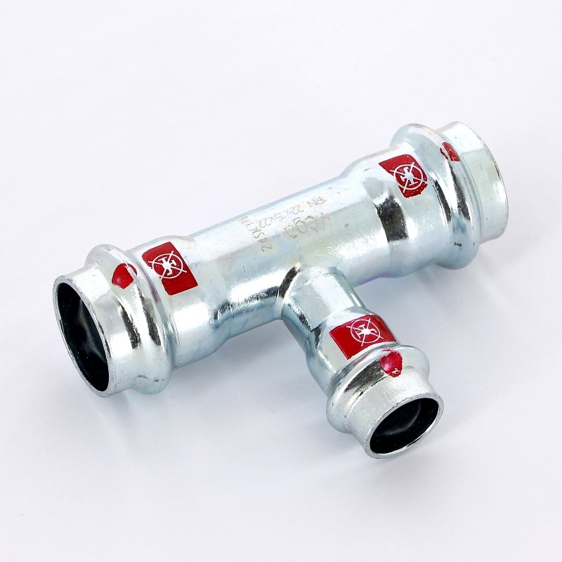 Тройник пресс 22x15x22 оцинкованная сталь Prestabo VIEGA