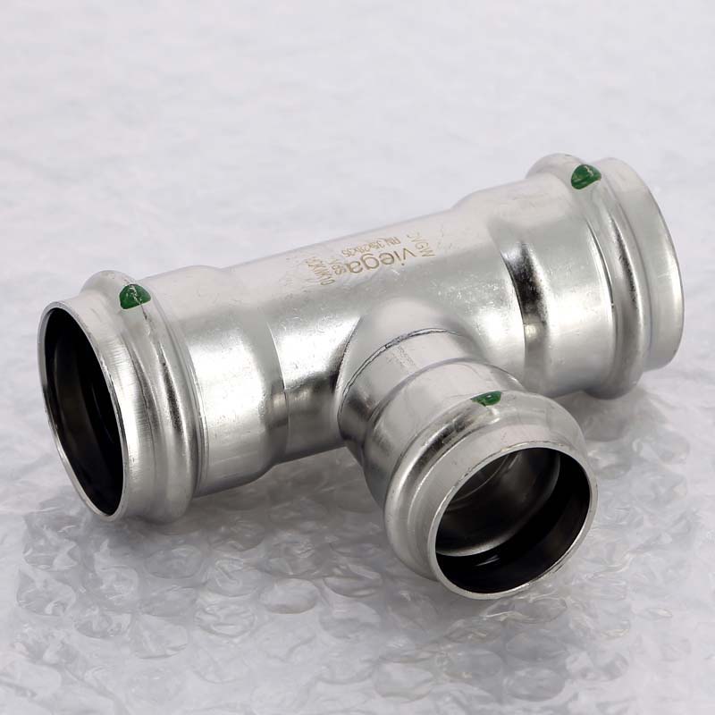 Тройник пресс 35x28x35 нержавеющая сталь Sanpress Inox VIEGA