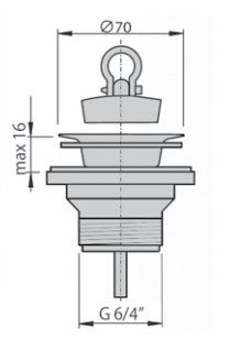 Водослив для мойки 1"1/2 с нерж. решеткой Ø 70мм M1117 MIANO